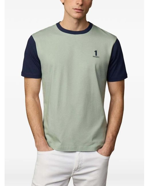 Hackett Green Colour-Block Print T-Shirt for men