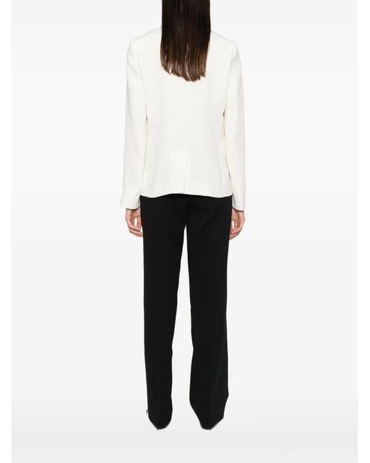 Twinset White Heart-Motif Single-Breasted Blazer