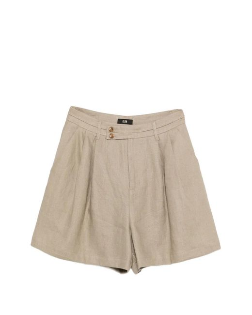 ELEH Natural Button Pleated Shorts