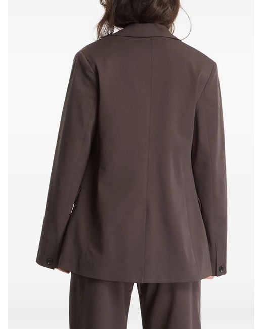 Samsøe & Samsøe Brown Saheaven Single-Breasted Blazer