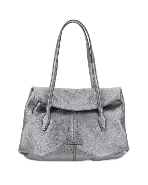 Gianni Chiarini Gray Metallic Leather Tote Bag