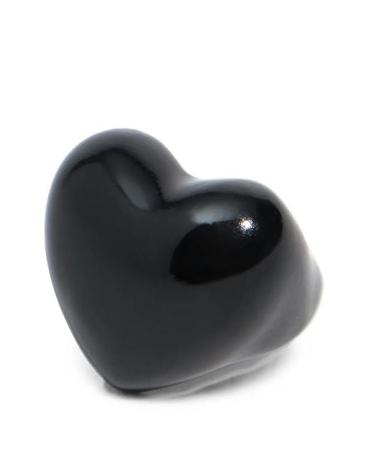Bimba Y Lola Black Enamel Heart Ring