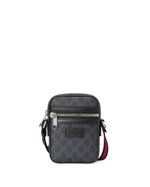 Gucci Black Supreme Logo Canvas Flight Bag for Men | Lyst