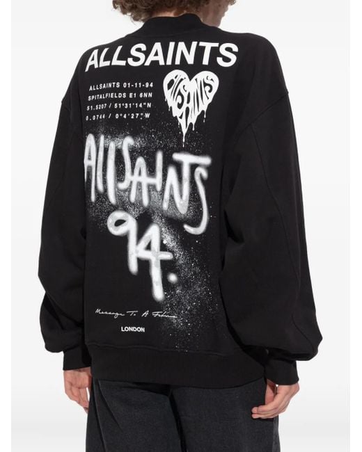 AllSaints Black Bomberjacke mit Herz-Print