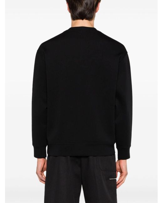 Emporio Armani Black Logo-patch Cotton-blend Sweatshirt for men