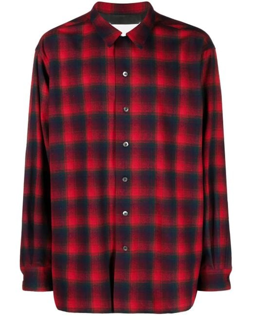 Maison Margiela Red X Pendleton Checked Wool Shirt for men