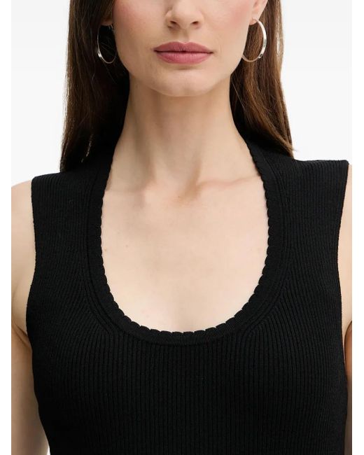 Twinset Black Ribbed Tank Top