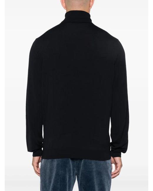 Zanone Black Fine-Knit Sweater for men