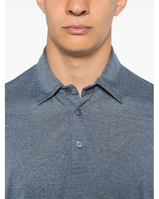 Fedeli Wollen Poloshirt in het Blue voor heren