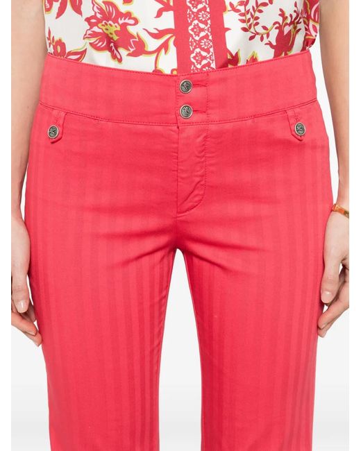 Etro Red Cotton Elastane Pants
