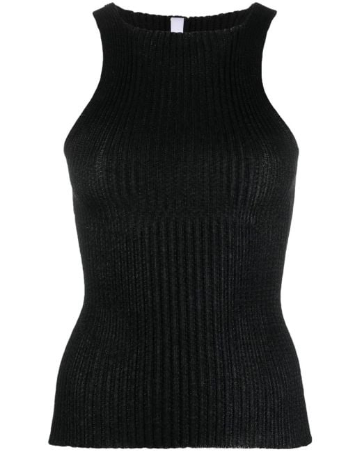 a. roege hove Black Emma High-Neck Ribbed Tank Top