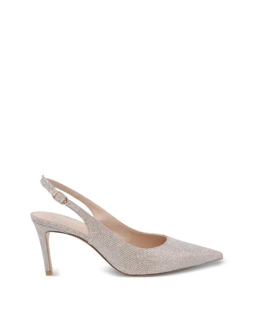 Stuart Weitzman White Stuart Power Slingback Pointed Toe Pumps