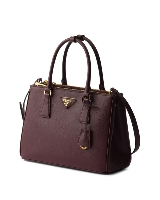 Prada Purple Galleria Medium Saffiano Leather Bag, Burgundy