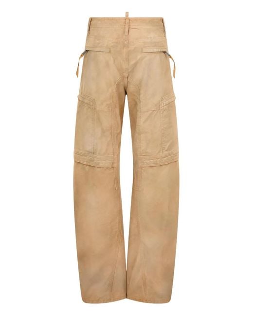 DSquared² Natural Garment Dyed Utility Distressed Pants