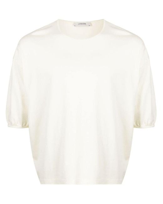 Lemaire White T-Shirt With Low Shoulder Sleeves for men
