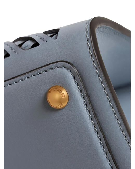 Etro Blue Medium Vela Bag With Cut-Outs