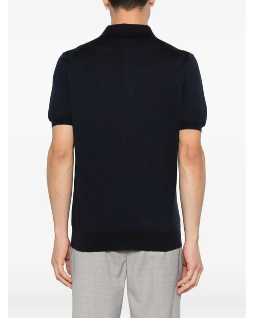 Kiton Blue Buttoned Polo Shirt for men