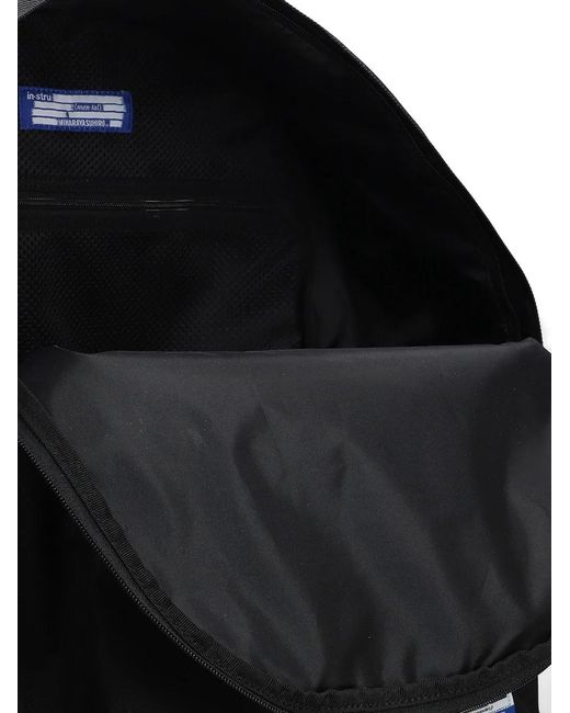 Maison Mihara Yasuhiro Black Logo-Patch Backpack for men