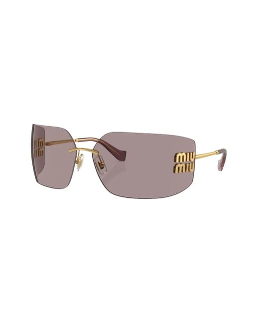 Miu Miu Pink Miu Mu 54ys Square-frame Metal Sunglasses