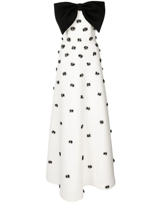 Saiid Kobeisy White Beaded Evening Dress