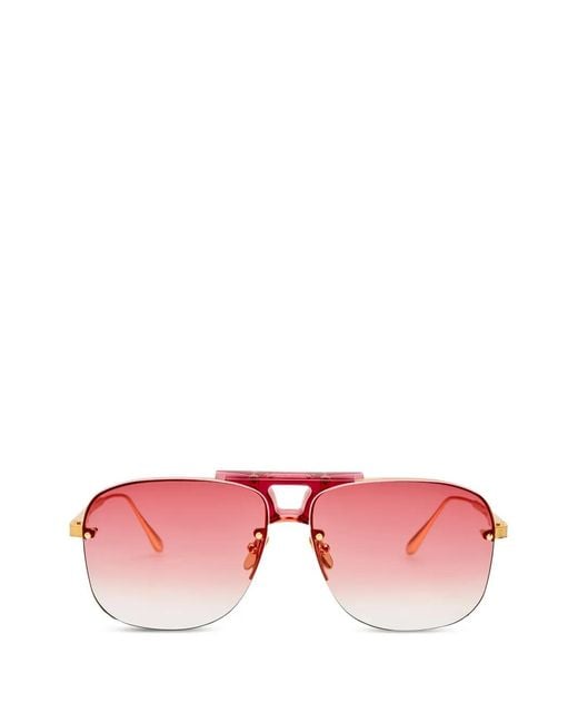 Linda Farrow Pink Square-Frame Sunglasses