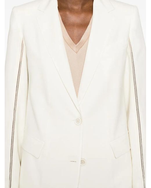 Fabiana Filippi White Single-Breasted Blazer