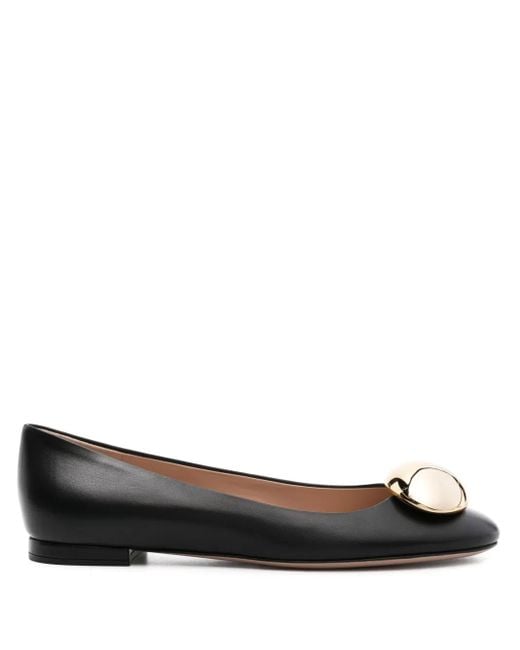 Gianvito Rossi Black Ballerinas With Round Toe