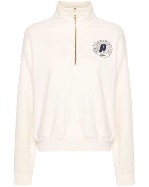 Sporty & Rich White Sweatshirt mit Logo-Print