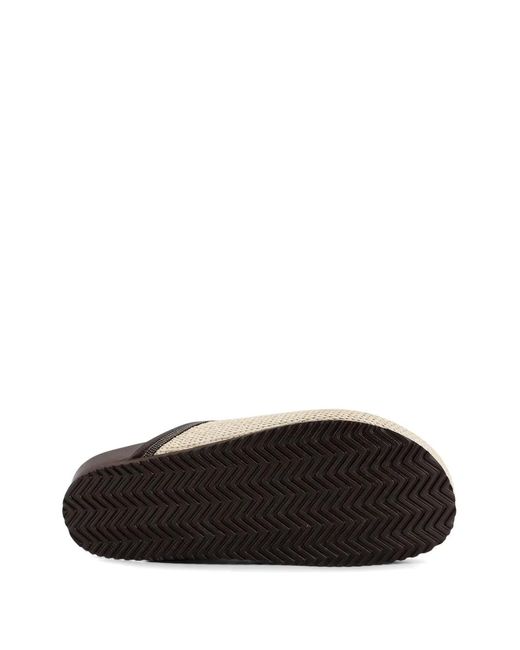 Brunello Cucinelli White Raffia Woven Mules