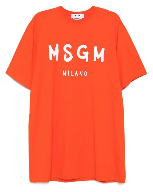 Robe Courte À Franges MSGM en coloris Orange