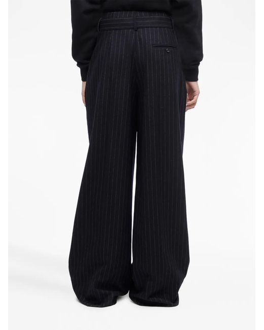 3.1 Phillip Lim Blue Flannel Striped Wide-Leg Trousers