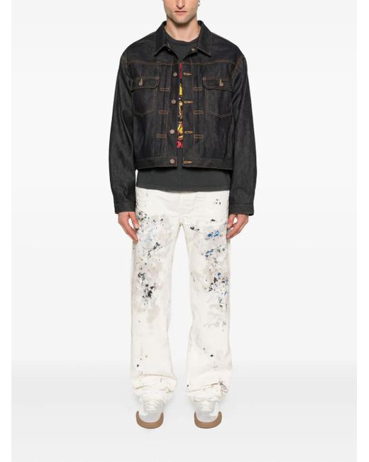 Mastercraft Union White Paint-Splatter Jeans for men