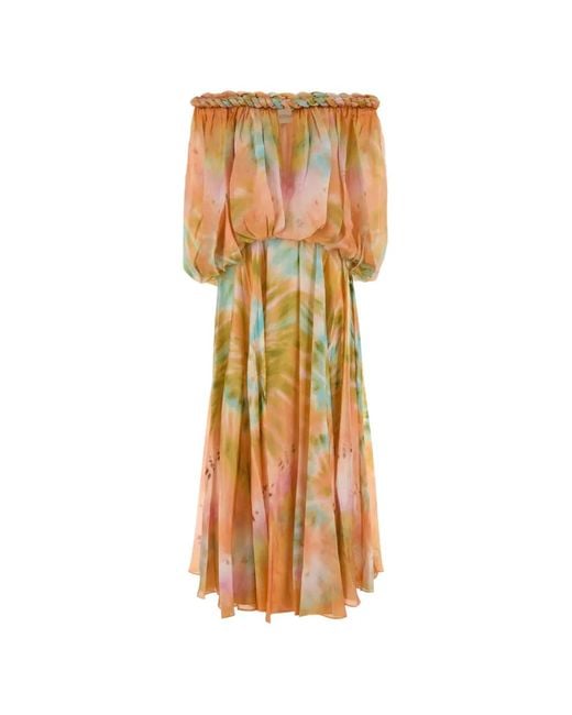 Zimmermann Metallic Luna Twist Off-The-Shoulder Gown