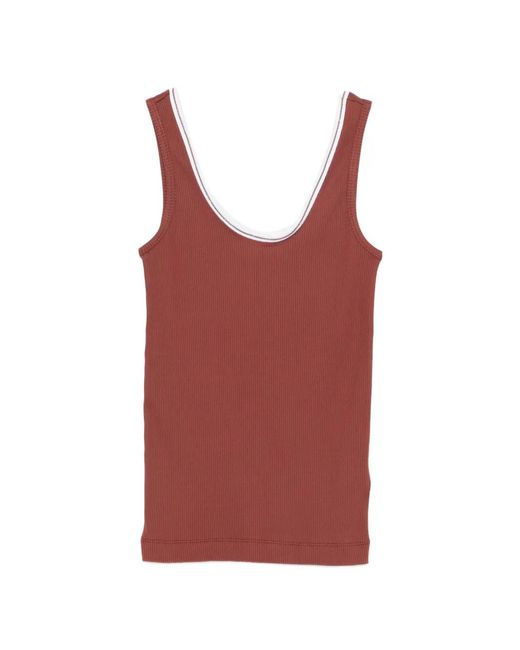 Brunello Cucinelli Geribbelde Tanktop in het Red