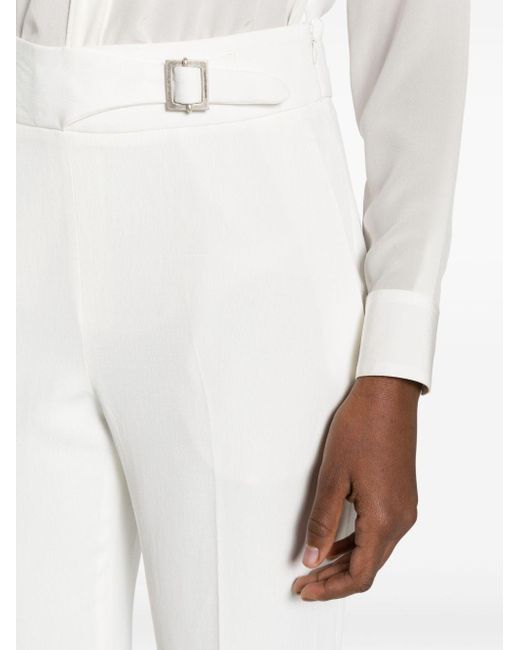 Pantalones de vestir con tira de hebilla Ermanno Scervino de color White