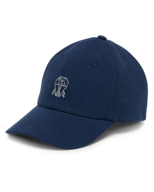 Brunello Cucinelli Blue Logo-embroidered Cap for men