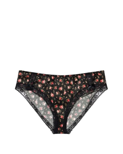 Dolce & Gabbana Black Floral Lace Briefs