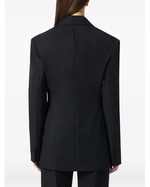 Blumarine Black Embroidered-Rose Blazer
