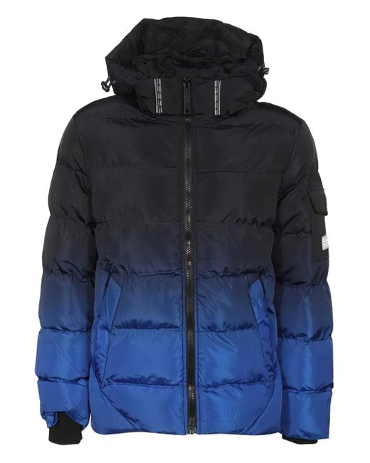 Point Zero Blue Hooded Down Jacket for men