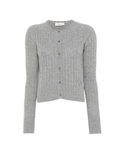 Blumarine Gray Buttoned Cardigan