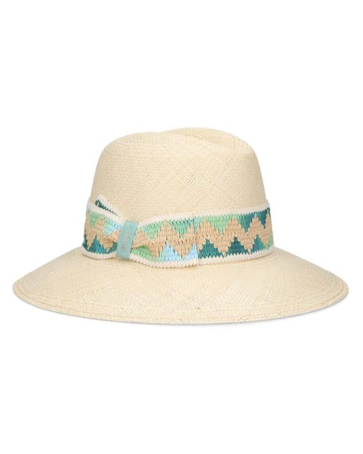 Borsalino Natural Claudette Panama Patterned Hat