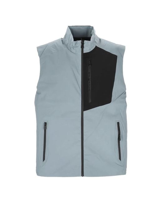 Sail Racing Blue Logo-Print Panelled Gilet for men
