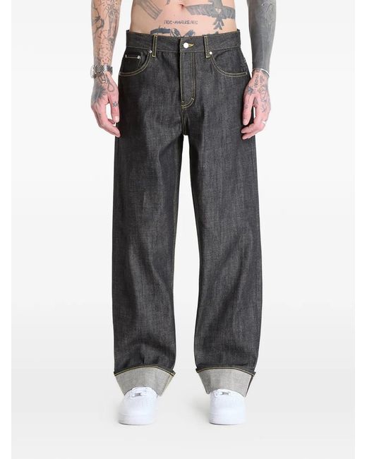 Represent Gray Selvedge Baggy Jeans for men