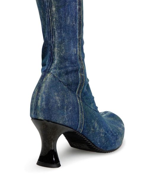 DIESEL Blue D-woodstock 80 Denim Boots