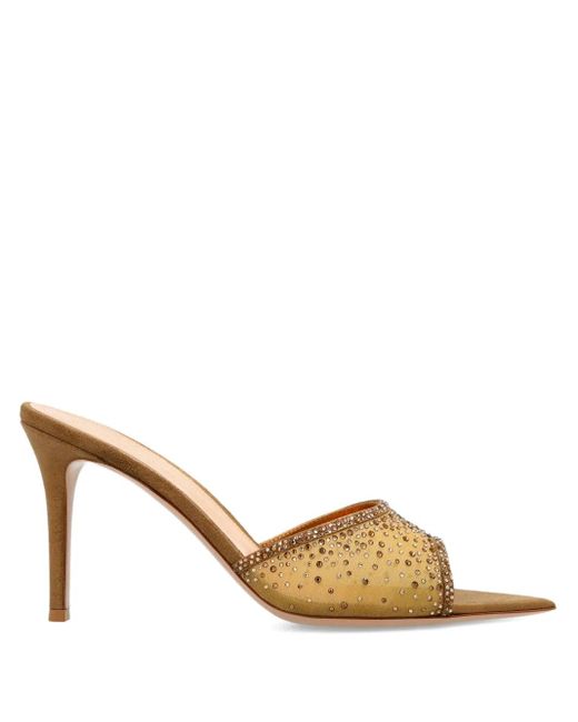 Gianvito Rossi Metallic 85Mm Rania Crystal-Embellished Sandals