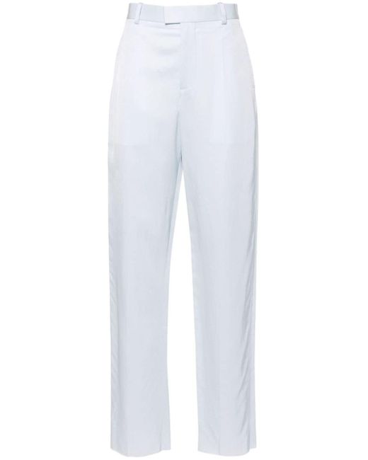 Bottega Veneta White Satin Straight-leg Trousers