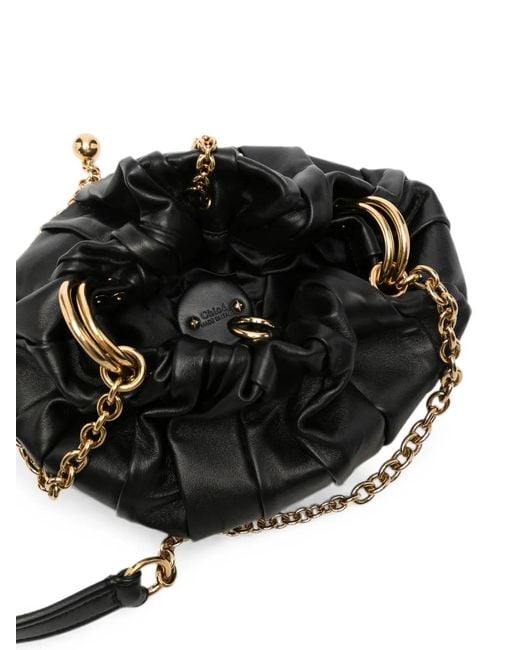 Chloé Black Plissé Pleated Shoulder Bag