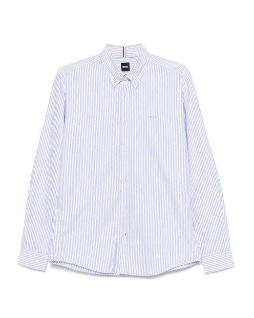 メンズ Boss ストライプ シャツ White