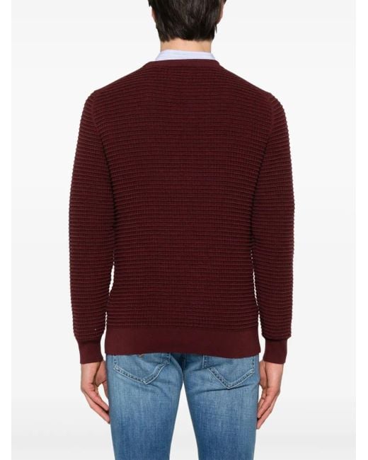 Gant Purple Textured Cotton Sweater for men
