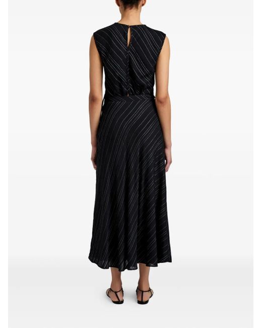 Proenza Schouler Black Gewebter Kaia Midirock mit Streifen